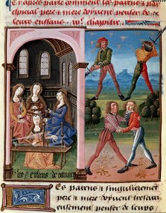 How Parents Should Think of Their Children; The Children of Octavian Learning Chivalry and the Work of Wool by Unknown artist