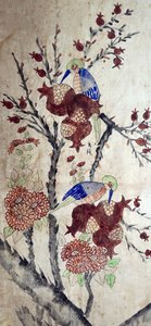 Bird and Flower Painting by Unknown artist