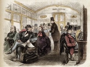 Interior of a Carriage on Baltimore & Ohio Railroad, USA - 1861