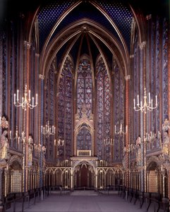 Interior View of the Sainte Chapelle of Paris: High Chapel, Architecture