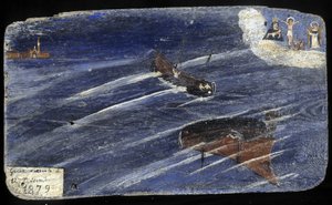 Italian ex-voto for a shipwreck in 1879 - painting on wood