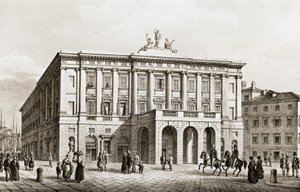 View of the Teatro Grande, engraving
