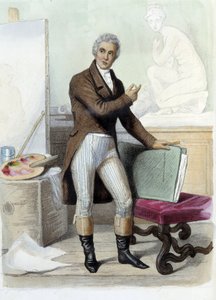Jacques Louis David, French Painter and Cartoonist (1748-1825) - in Le Plutarque Français, Ed. Mennechet