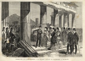 Journey of the Empress Eugenie in Greece - Visit of the Parthenon in Athens - 1869 by Unknown artist