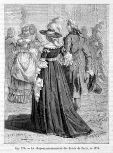 Ladies of Paris lightning rod hat 1778 - engraving by Unknown artist