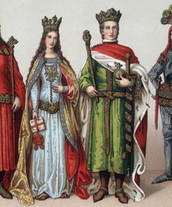 Ladislas II or V Jagellon (1350-1434), Grand Duke of Lithuania and King of Poland. Chromolithography of the 19th century