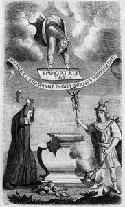 The Apotheosis of the Dictionary - Factums against the French Academy by Antoine Furetiere (1619-1688) - Engraving from 1860