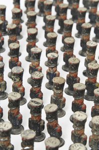 Large group of toy soldiers or campaign map-markers in the form of French infantry, c.1810-14 by Unknown artist
