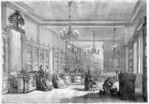 Large perfumery house Pinaud and Meyer (Edouard Pinaud and Meyer), boulevard de Strasbourg in Paris in 1870