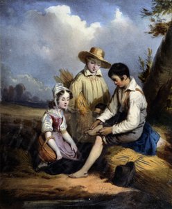 The Little Reapers (one injured in the foot), c.1840