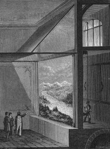 Louis Daguerre Demonstrating the Diorama and the Mode of Change of Painting by Unknown artist