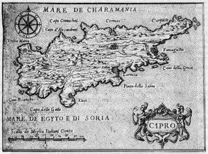 Map of the island of Cyprus in 1587 in 
