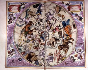 Map of the Sky and Signs of the Zodiac - Facsimile of an Ancient Composition Representing the Constellations of the Northern Sky, according to the 
