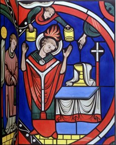 Mass. College simile of a stained glass window from the cathedral of Le Mans. 19th century tracing by Unknown artist