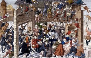 Massacre of Wassy (Vassy) on 1 March 1562 under Francois I of Lorraine, 2nd Duke of Guise (1519 - 1563)
