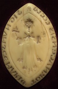 Matrix of the seal of the chapter of Tournai. Used since 12th century. With the image of the Merovingian king Chilpéric by Unknown artist
