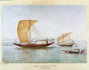 Merchant ship on the Nile in Ancient Egypt