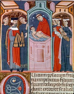 Miniature baptism scene taken from the Justinian Code by Unknown artist