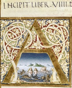 Miniature representing sirens. Lettrine 