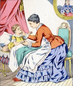 Mom singing a lullaby to her child to sleep