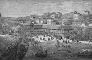 Morning at the sea baths of Biarritz in 1867
