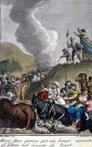 Moses guided the Jewish people in the Socot desert for a long time. by Unknown artist