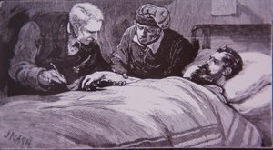 Ned Kelly Lies Wounded in Prison Hospital in Melbourne After Being Captured by Police on 28 June 1880 by Unknown artist