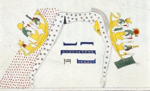 Nut, Egyptian Deity of Heaven and the Barque of the Sun - in Monuments of Egypt and Upper Nubia by Ippolito Rosellini by Unknown artist