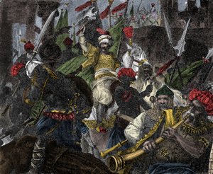 On 29th May 1453, storming of Constantinople by Muhammad II, sultan of Ottoman Empire - Capture of Constantinople: the army of the Ottoman Sultan Mehmet II besieged the city of Constantinople by Unknown artist