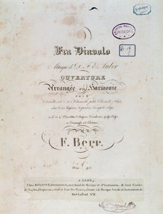 Opening of the Comic Opera Fra Diavolo, or The Hotelery of Terracine by D. F. Auber