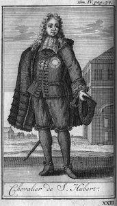 Orders of Chivalry. Knight of Saint Hubert to the Duchy of Juliers in the 15th century In "History of military orders or knights, of the secular and regular militias of both sexes, which have been established so far. Edition taken from Abbe Giustiniani, R. by Unknown artist