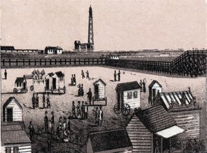 Ostend, Belgium: view of the east baths and harbor by Unknown artist