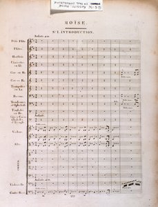 Page of musical score of Moses in Egypt by Gioacchino Rossini