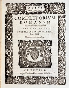 Page of musical score of Psalms (op 16) by Ludovico Viadana