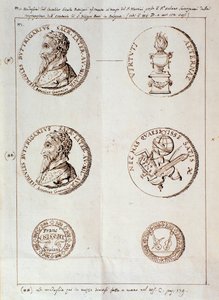 Page with Portraits from Il Melone, Discorso Armonico by Unknown artist