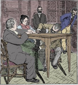 Paranormal phenomena: experience of raising a table in Milan in 1892 in the presence of the medium Eusapia Paladino and Cesare Lombroso (1835-1909) and Charles Richet (1835-1909).