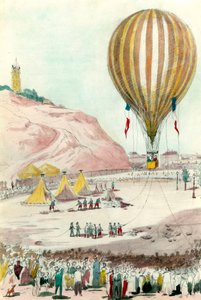 Paris headquarters from 1870: view of one of the balloons used for communication with the outside in Paris.