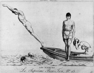 Parisian Cartoon: Swimmers, Men Diving from a Boat - The Supreme Bon-Ton, No.15, Musee Carnavalet