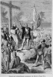 Pedro Alvarez Cabral, Portuguese Navigator Taking Possession of Brazil, Called Terra de Santa Cruz, Around 1500