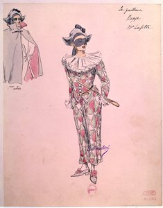Peppe costume dressed in Harlequin for the opera Paillasse (Pagliacci, clowns) by Ruggero Leoncavallo