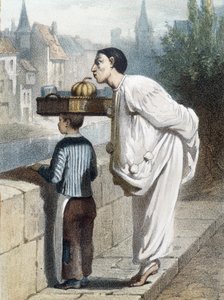 Pierrot smells a fruit by Unknown artist