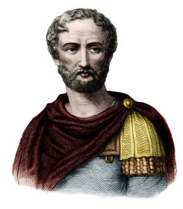 Portrait of Gaius Plinius Secundus the Elder (Pliny the Elder) (23-79), naturalist and Latin writer. Engraving of the 19th century. Private collection.