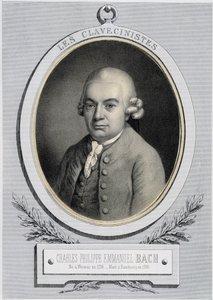 Portrait in medallion of Charles Philippe Emmanuel Bach (1714-1788), son of Johann Sebastian Bach, n.d. 19th century