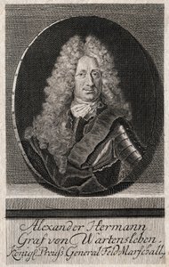 Portrait of Alexander Hermann Graf von Wartensleben (1650-1734) officer in the armies of various German states - engraving