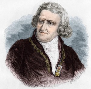 Portrait of Antoine Augustin Parmentier (1737-1813), French military pharmacist and agronomist. Engraving from 1866