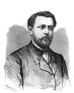 Portrait of Arthur Chervin, founder and director of the Institut des Begues in Paris. Engraving in 