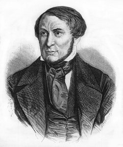 Portrait of Auguste Barbier (1805-1882), French writer. Engraving of 1870 by Unknown artist