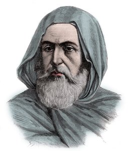 Portrait of Ben Mahi Ed Din Abd El Kader (Abd El-Kader), Amir of Mascara, military and religious leader - engraving 1883