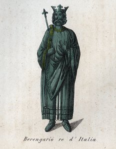 Portrait of Berengar II King of Italy (900-966) - Engraving from 