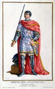 Portrait of Bertrand Duguesclin. 19th century engraving